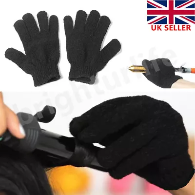 1 Pair Heat Resistant Protective Gloves For Hair Straightener Curling Tongs Wand • £3.02