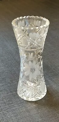 Crystal Vase 8  Flower Floral Daisy Clear • $25