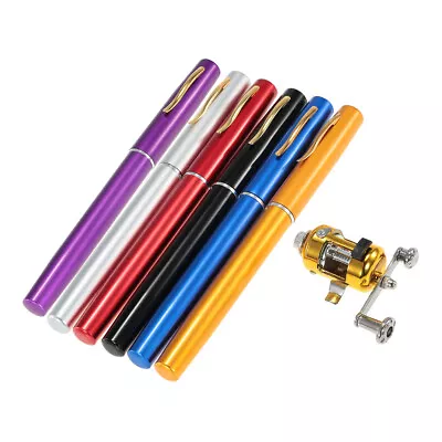 Mini Fishing Rod Reel Combo Set Telescopic Pocket Pen Fishing Rod Pole + Reel • $13