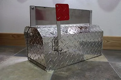 Heavy Duty Aluminum Diamond Plate 16 Gauge Mailbox Small Size With Name Plate • $164.95