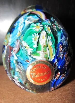 Murano Millefiori Egg  Paperweight Made In Italy Mid Century Modern 2.5  Tall • $29.95