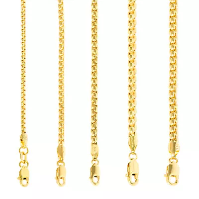 14K Yellow Gold 1.5mm-3.5mm Venetian Rounded Box Chain Link Necklace 16 - 30  • $262.98