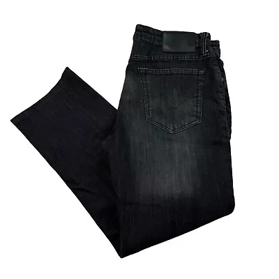 William Rast Black Hixon Straight Jeans Distressed Jeans Men's Size 34 Altered • $18