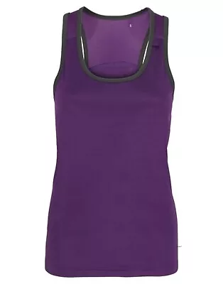 TriDri Ladies Panelled Sleeveless Vest | Cool Wicking Racer Back Gym Fitness Top • £11.99