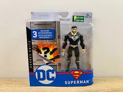 DC Heroes Unite 2020 Superman Black Suit 4  Superhero Action Figure Spin Master • $19.95