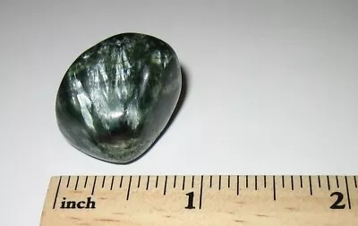 0.8  TUMBLED POLISHED NATURAL SERAPHINITE CLINOCHLORE STONE RUSSIA 13.3grams *A1 • $12.99