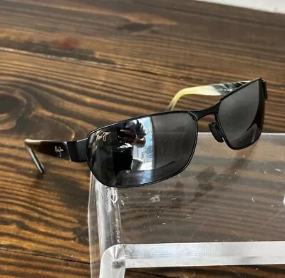 Maui Jim Black Coral MJ249-2M Sunglasses Black Matte 65-16-115 CRACKED LENSES • $44.99
