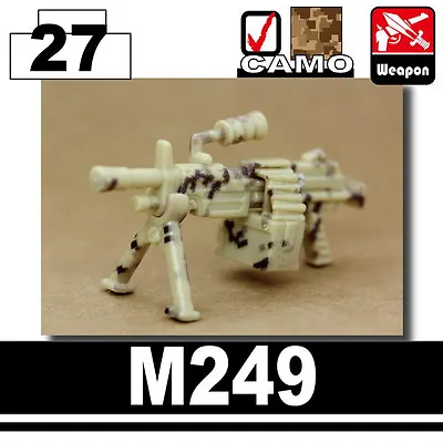 Camo M249 SAW Machine Gun Compatible With Toy Brick Minifigures Army • $3.76