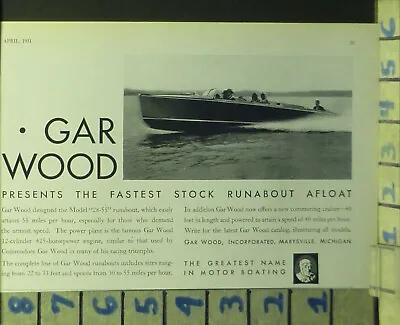 1931 Gar Wood Runabout Race Fast Stock Boat Nautical Watercraft   Bd29 • $24.95