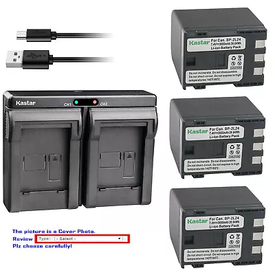 Kastar Battery Dual Charger For Canon BP-2L24 2L12 & Canon VIXIA HV40 VIXIA HV30 • $45.99