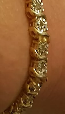 6.75 Ct Round Cut Simulated Diamond Women Tennis Bracelet 14K Yellow Gold Plated • $149.99