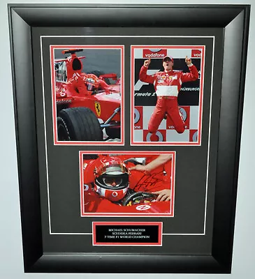 Michael Schumacher Signed 5X7 Inch Ferrari Photos Montage Frame • $799.95