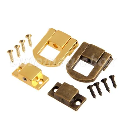 $5.49 • Buy 1/5pcs 20x25mm Retro Brass Hasp Jewellery Box Retro Wood Chest Lock Latch Clasp