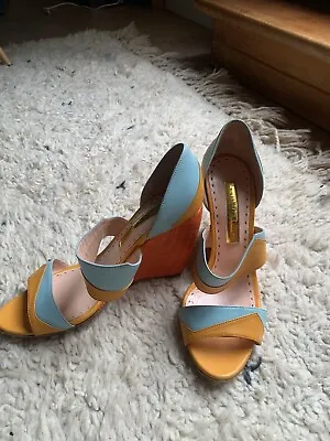 £70 • Buy Rupert Sanderson Colourful Orange  Platform Sandals 39.5