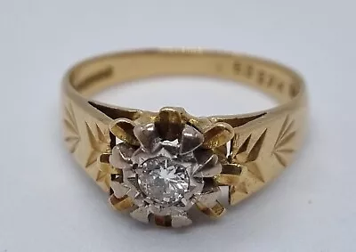 £67 • Buy 18ct Gold 0.15ct Diamond Solitaire Ring Size L1/2 3.92g Hallmarked