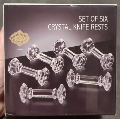 Shannon Crystal By Godinger - Set Of Six Crystal Knife Rests • $32.95