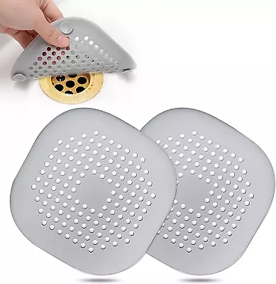 Hair CatcherSquare Hair Drain Cover For Shower Silicone Hair Stopper With Sucti • £11.51