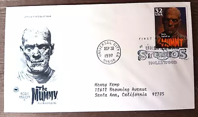 Movie Monster The Mummy 1997 Actor Boris Karloff Pcs  Cachet Fdc • $1.45