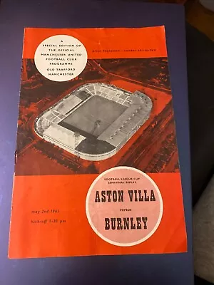 1960-61 League Cup Semi-final Replay Aston Villa V Burnley 02-05-61 • £29.71