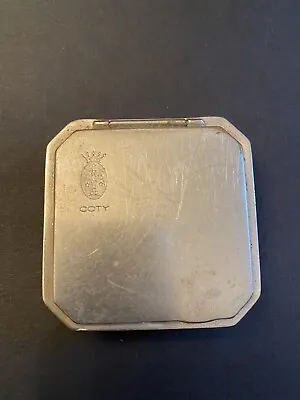 Vintage Coty Silver Powder Ladies Compact 2” X 2” In Diameter Nice • $19.99