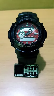 Vintage G-Shock G-300L Army Black Red Chrono Dual Digital-Analog AS IS FOR PART • $53.10