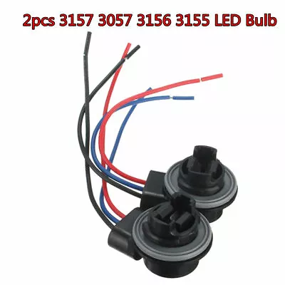 Pair 3157 4157NA Bulb Socket Brake Turn Signal Light Harness Wire LED Tail Plug • $9.49