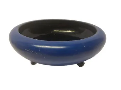 £25 • Buy Adams Solian Ware Soho Pottery Vintage Blue Glazed Fruit Bowl On 3 Raised Feet
