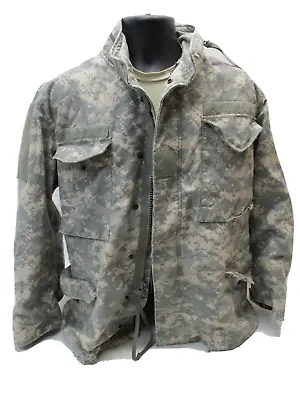 GENUINE USGI ARMY FIELD JACKET ACU DIGITAL UCP COAT M-65 COLD WEATHER M65 W HOOD • $39.95