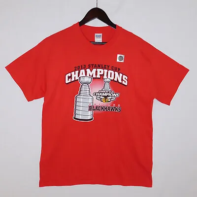 Vintage 2013 Chicago Blackhawks NHL Stanley Cup Champions NWT Unworn T Shirt L • $18.88