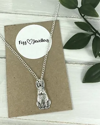£3.99 • Buy Easter Silver Plated Sitting Bunny Rabbit Necklace New In Gift Bag
