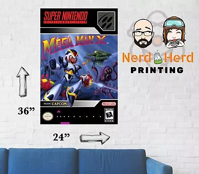 Megaman X SNES Vertical Wall Poster Multiple Sizes And Paper 11x17-24x36 • $21.99