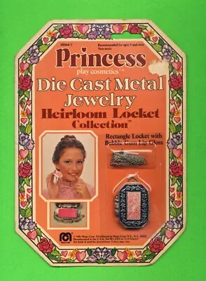 1981 MEGO Princess HEIRLOOM LOCKET Collection W/ Bubble Gum Lip Gloss MOC • $34.99