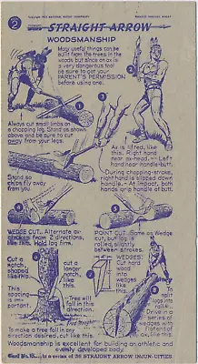 1950 Nabisco National Biscuit Co. Straight Arrow Card #13 Woodsmanship • $2.10