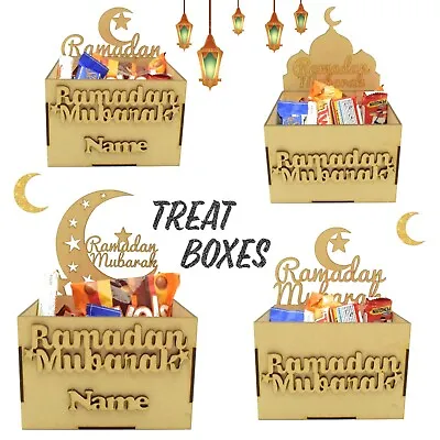 £5.99 • Buy Wooden Islamic Arabic Ramadan Treat Hamper Box Ramadan Mubarak Chocolate Gift