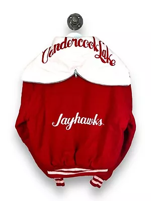 Vintage 80s Vandercook Lake Jayhawks Wool Varsity Delong Jacket Sz 40 Small • $75