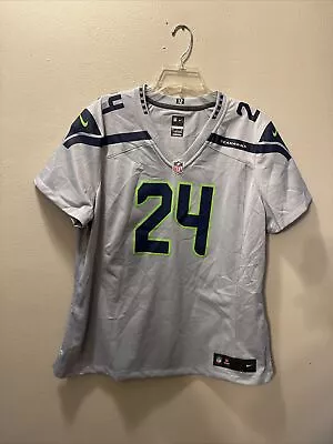 Nike On Field MARSHAWN LYNCH #24 Seattle Seahawks Wolf Gray Jersey Size XXL • $74