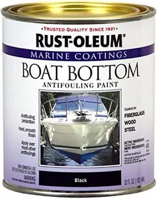 Rust-Oleum 207012 Marine Flat Boat Bottom Antifouling Paint 1-Quart Black 4 PACK • $279.99