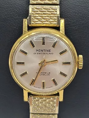 Vintage Montine Of Switzerland 17 Jewels Wristwatch Untested For Parts 22.9mm • $18.66