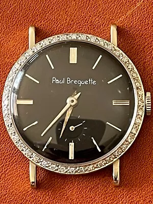 Paul Breguette Tuxedo Watch Diamond Bezel 14k Solid White Gold Running!! • $207.50