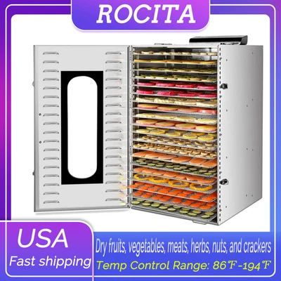 $389.99 • Buy 20 Trays Commercial Food Dehydrator W/ Stainless Steel Racks Temp + Time Control