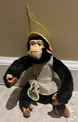 Herman Pecker Vintage Stuffed Monkey Plush With Tags • $23.49