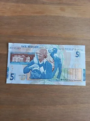 Royal Bank Of Scotland Five Pound £5 Note Jack Nicklaus Golf Bank Note • £16.50