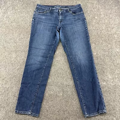 Eddie Bauer Boyfriend Jeans Womens 8/10? Blue Sim Fit Medium Wash Stretch Hiking • $2.49