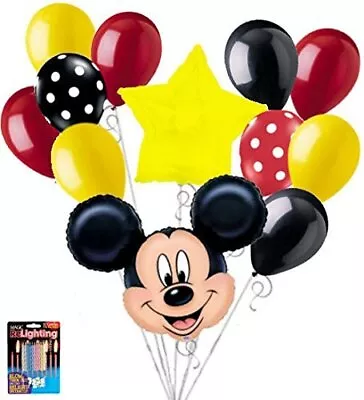 12 Pc Mickey Mouse Theme Balloon Bouquet Party Decoration Birthday Graduation • £14.70