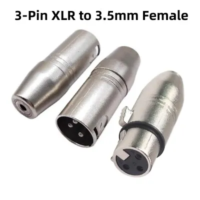 3 Pin XLR To 3.5mm Female Stereo/Audio Connector Microphone Adaptors Coupler • £4.60