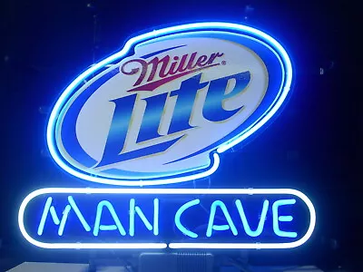 Miller Lite Neon Beer Sign Home Bar Store Pub Decor Vintage Neon Bar Signs 19x15 • $141