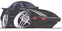 1978-1985 Mazda Rx7 Rx-7 Black Cartoon T-shirt GSL SE Available In Sizes S-3XL • $20.43