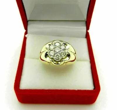 Tested 2CT Natural Round Moissanite Men's Engagement Ring 14K Yellow Gold Finish • $87.75