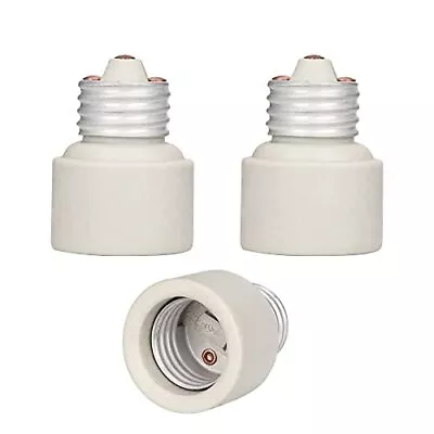 3 Pack Medium Screw Base To Medium Base Light Bulb Socket Porcelain Extender E26 • $22.64