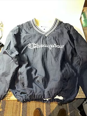 Vintage Champion Golf Wind Breaker (Navy And Gold) • $40
